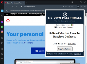 The extension running in Opera Browser